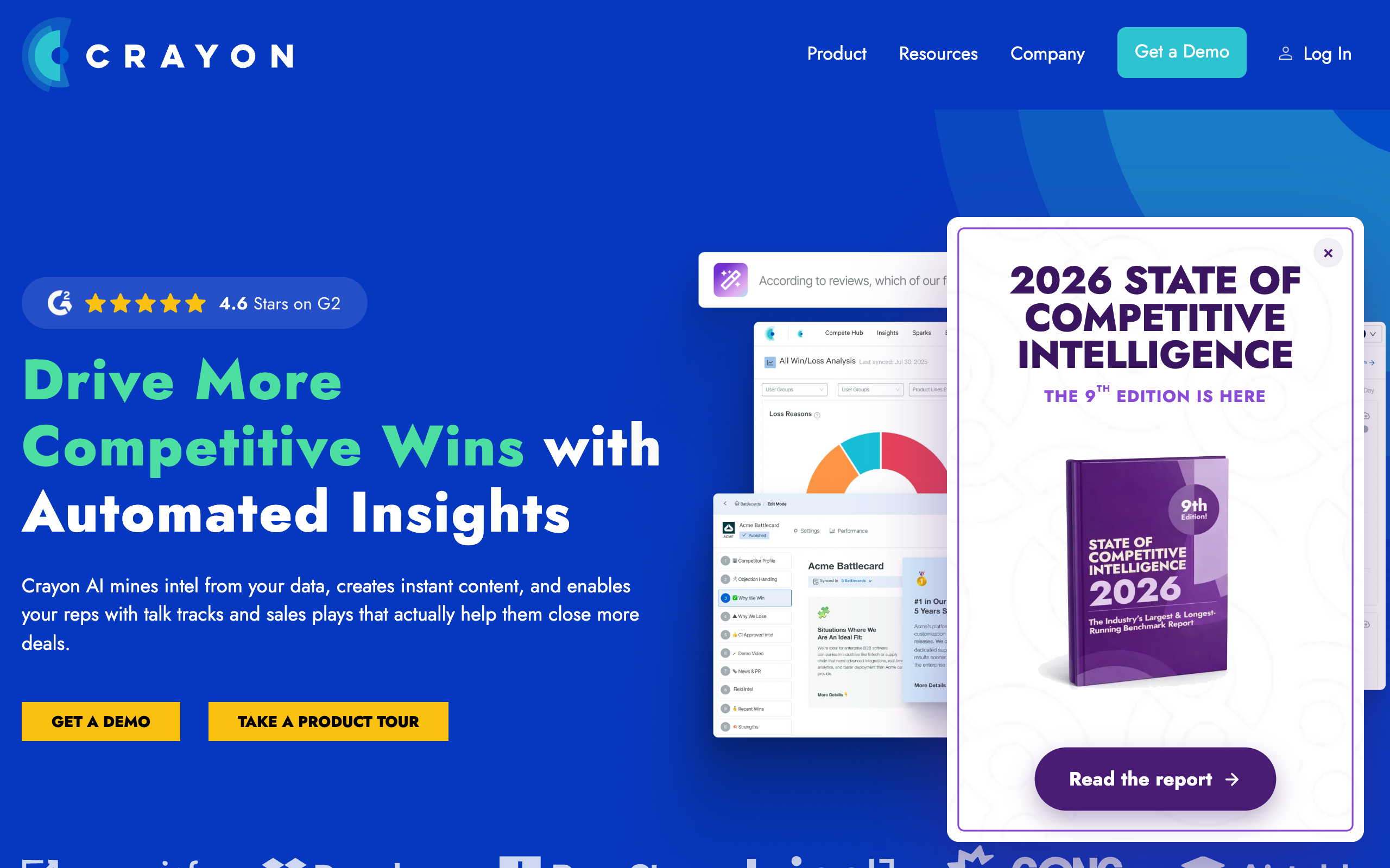 Crayon competitive intelligence platform homepage